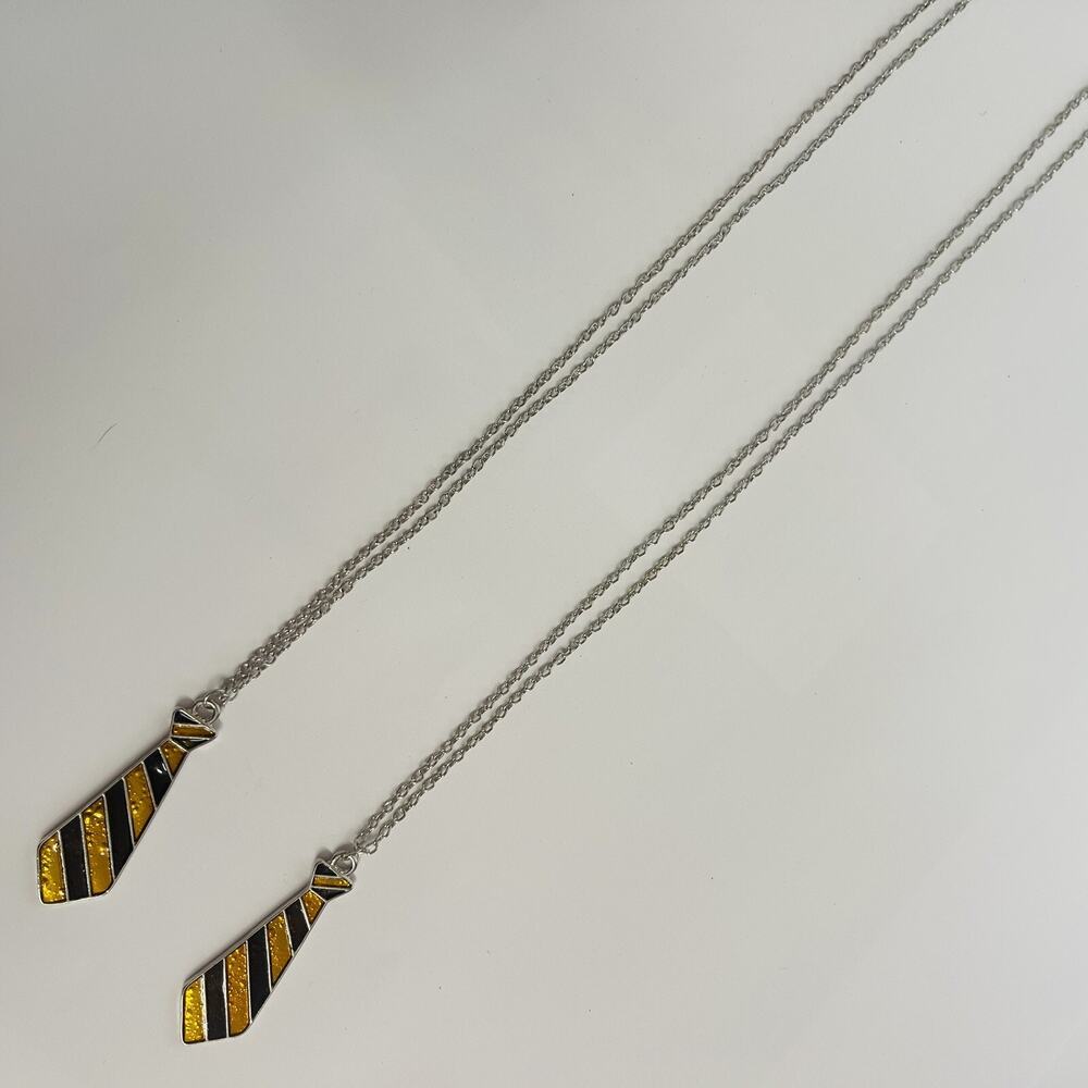 2 Harry‎ Potter Gryffindor Tie Pendant Chain Necklace Unisex Yellow Black